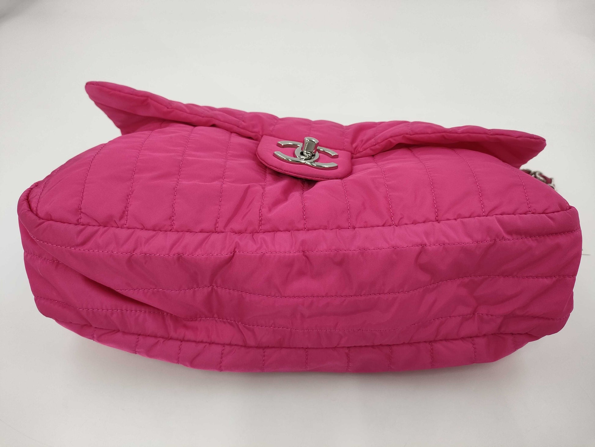 CHANEL Mademoiselle Nylon Chain Shoulder Bag, Pink, No. 16