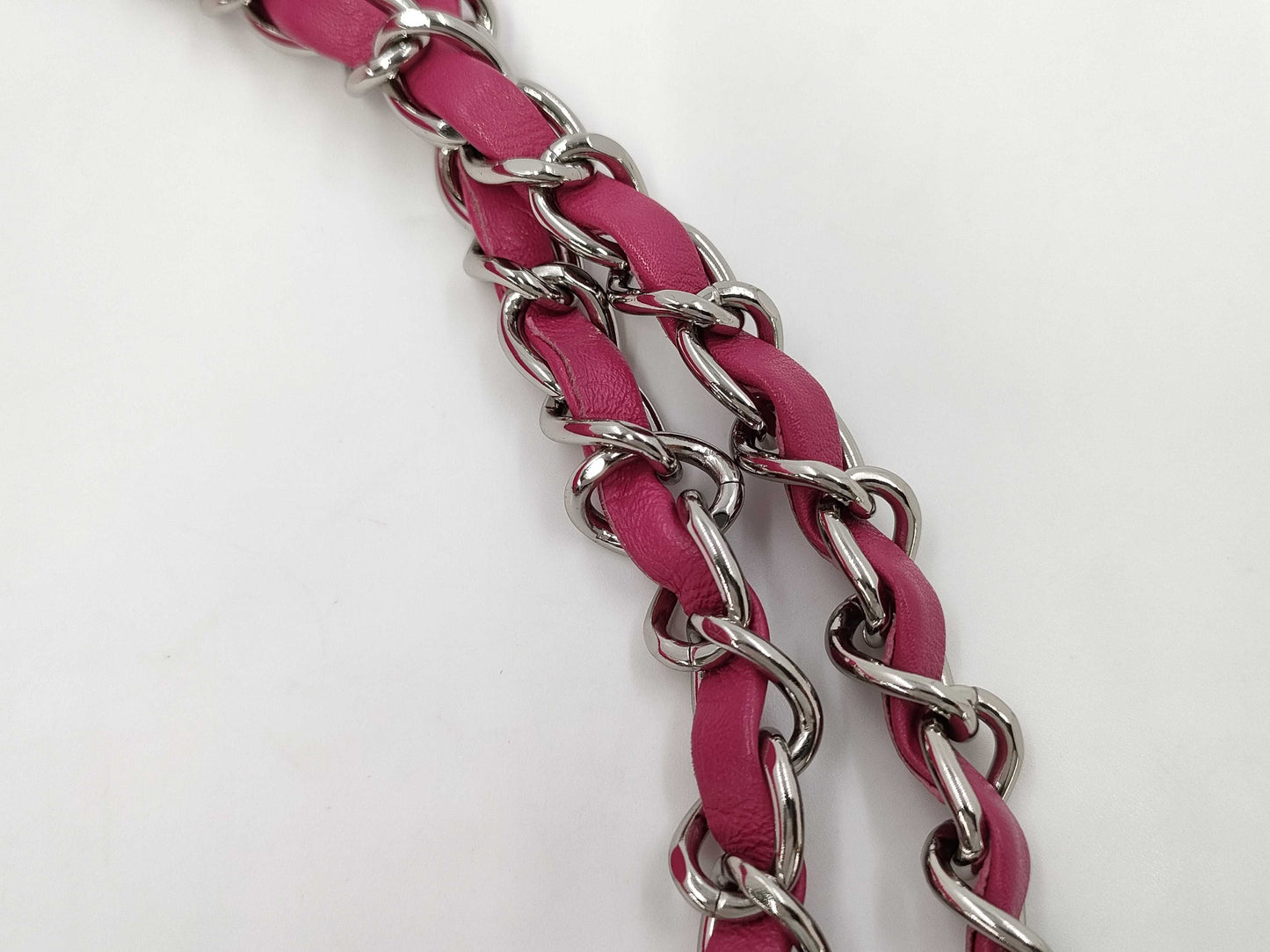 CHANEL Mademoiselle Nylon Chain Shoulder Bag, Pink, No. 16