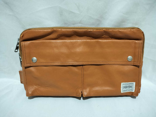 (10460_0303) PORTER Leather Waist Pouch Waist Bag
