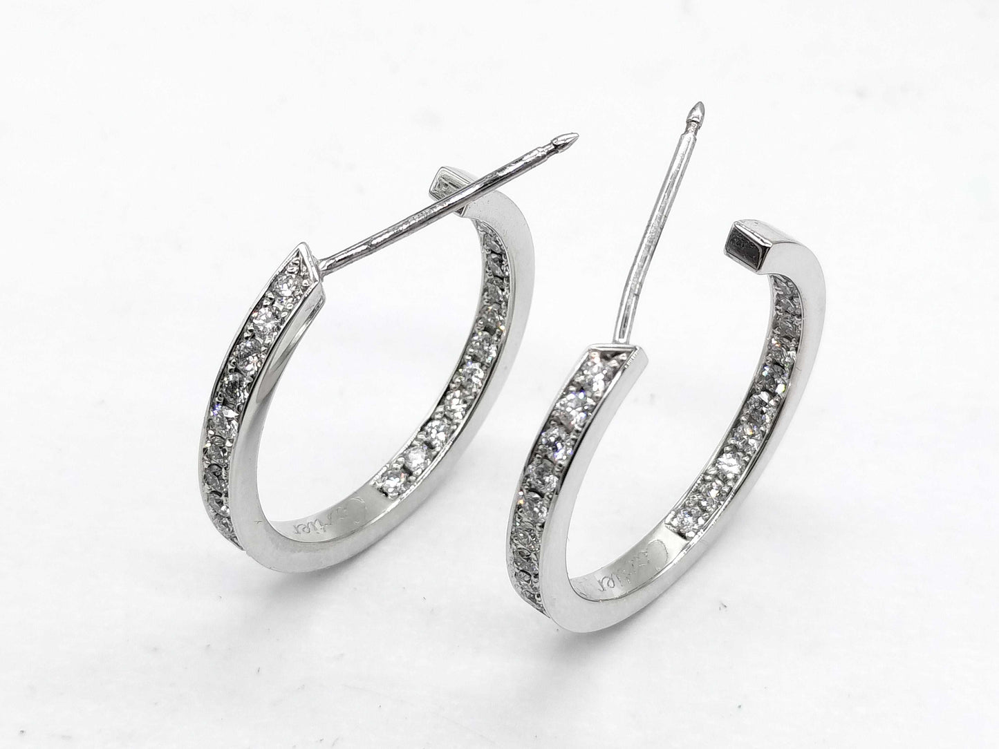 Cartier Hoop Diamond WG 750 9.2g Earrings 