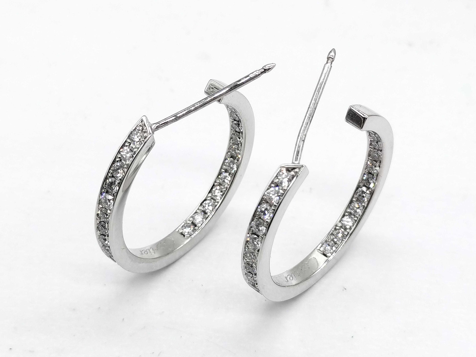 Cartier Hoop Diamond WG 750 9.2g Earrings 