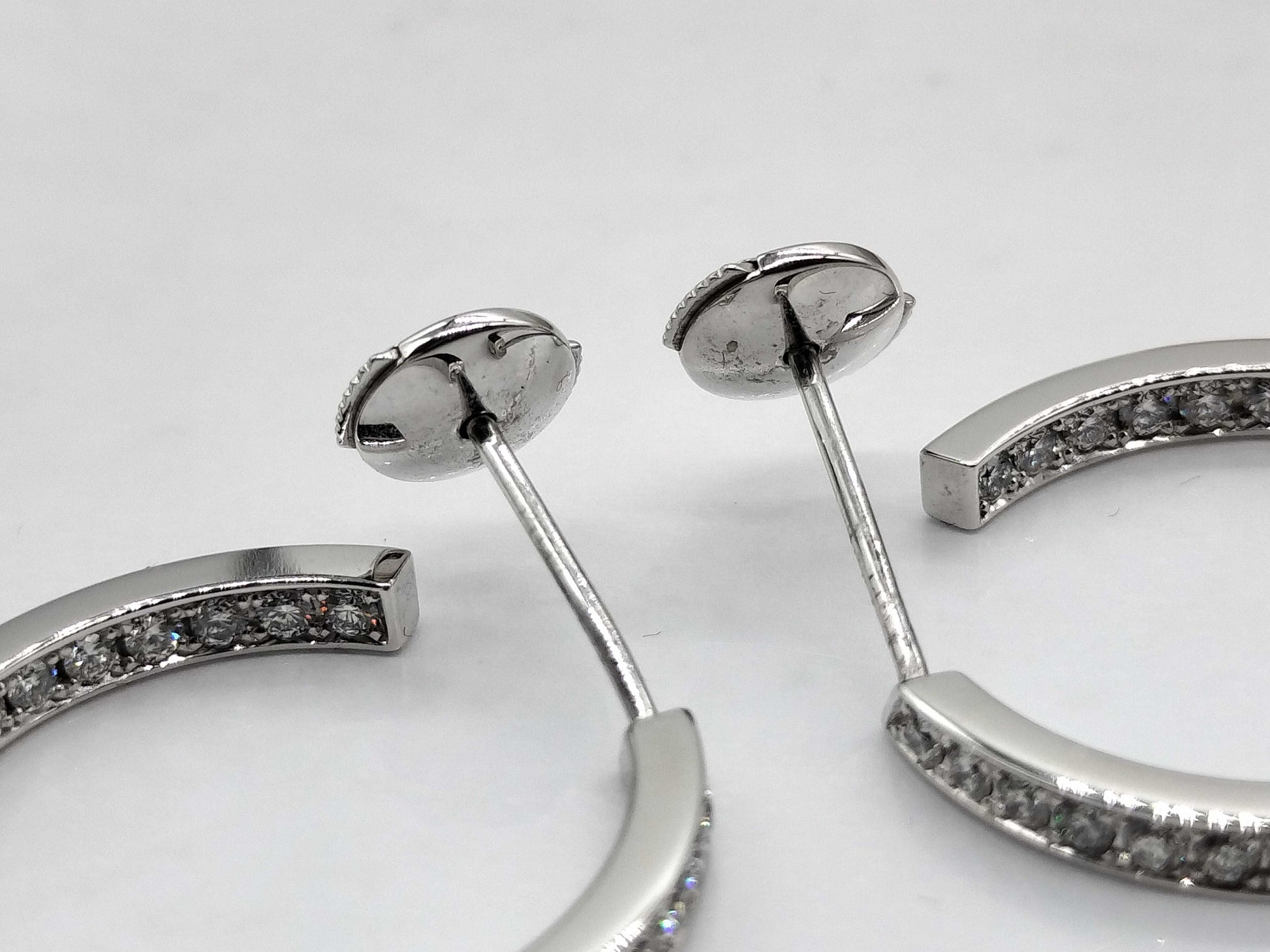 Cartier Hoop Diamond WG 750 9.2g Earrings 