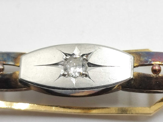 Diamond K18/PT 3.3g Tie Pin Cuffs 