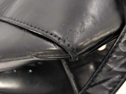 Dior Lady Dior Leather 2-Way Black Handbag with Deterioration, Surface Peeling, and Charm Missing