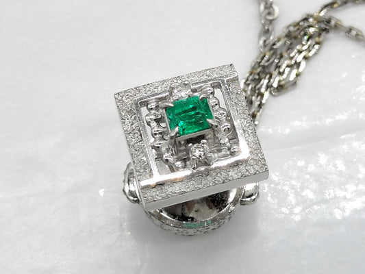 Emerald Diamond PT900/Pm 6.6g Tie Pin Cuffs 