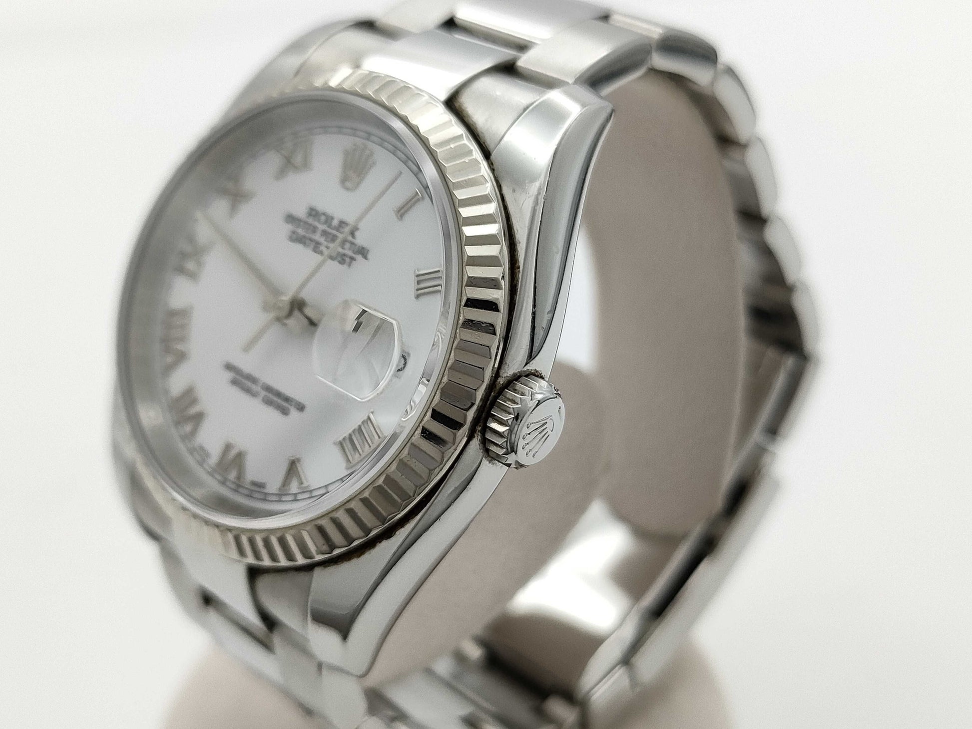 ROLEX 116234 D956349 White Roman Men's Watch