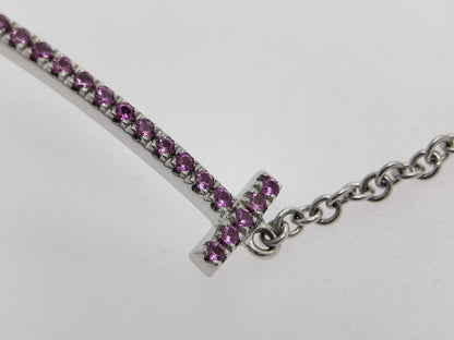 Tiffany & Co. T Smile Small Ruby WG Au750 2.9g Bracelet/Bangle 