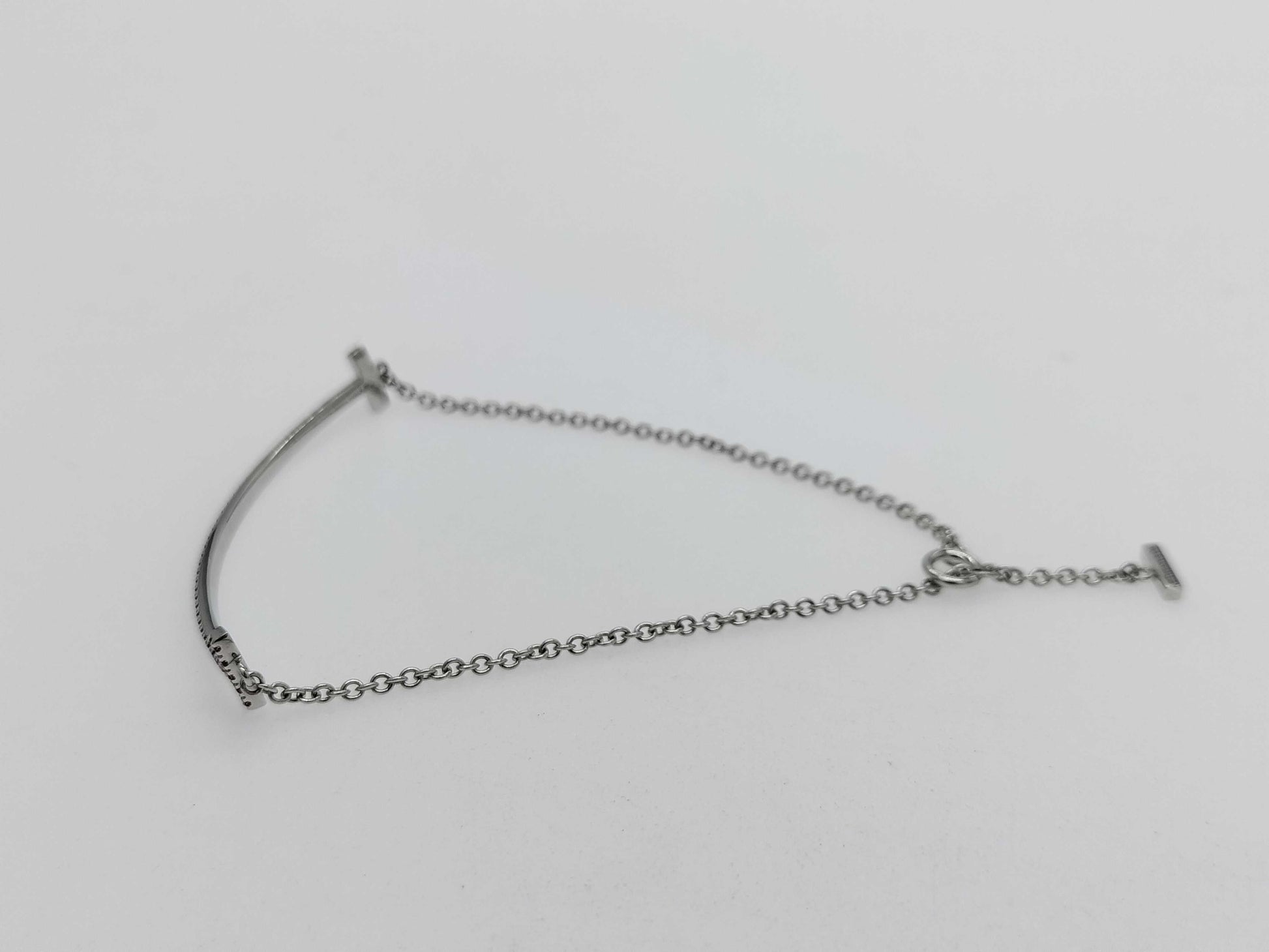 Tiffany & Co. T Smile Small Ruby WG Au750 2.9g Bracelet/Bangle 