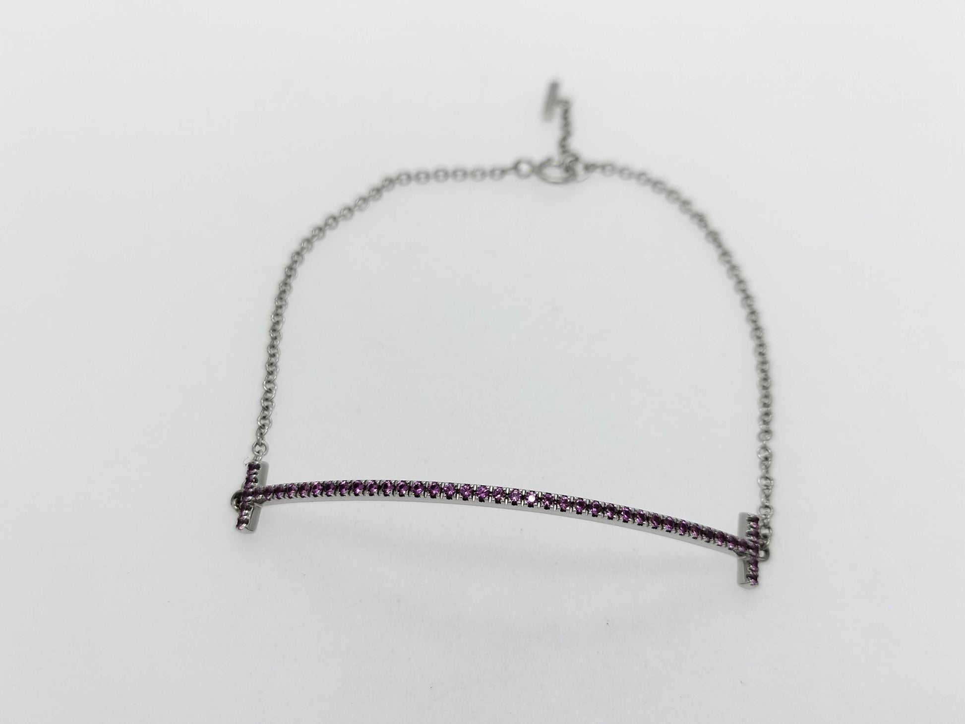 Tiffany & Co. T Smile Small Ruby WG Au750 2.9g Bracelet/Bangle 