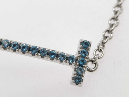 Tiffany & Co. T Smile Small Blue Topaz WG 750 2.7g Bracelet/Bangle 