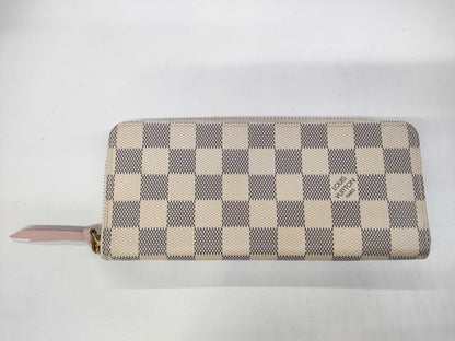 LOUIS VUITTON Damier Azur Portefeuille Clemence Rose Ballerine Wallet