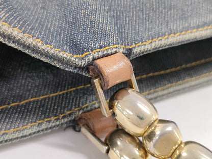 Dior Denim Maris Pearl Tote Bag Shoulder Bag