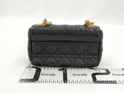 Dior Lady Dior Chain Shoulder Bag, Black, Caro Cannage, 20cm