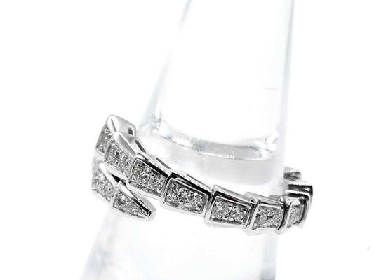 BVLGARI Serpenti Viper M Full Diamond WG Au750 6.6g Ring 