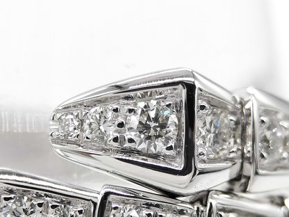 BVLGARI Serpenti Viper M Full Diamond WG Au750 6.6g Ring 