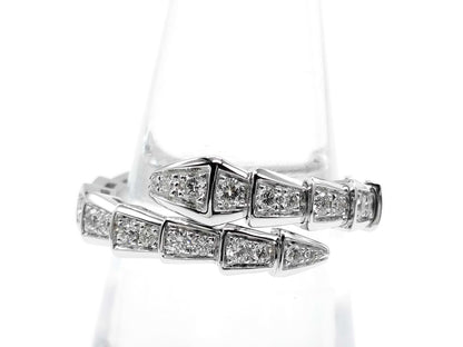BVLGARI Serpenti Viper M Full Diamond WG Au750 6.6g Ring 