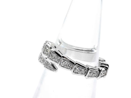 BVLGARI Serpenti Viper S Full Diamond WG Au750 5.8g Ring 