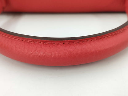 HERMES Kelly Kelly 28 Red with Silver Hardware and K Stamp