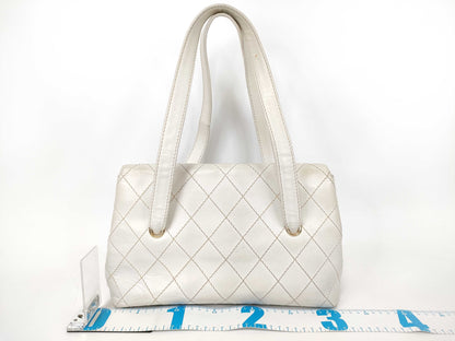 CHANEL Wild Stitch Leather/Coco Mark/Tote Shoulder Bag