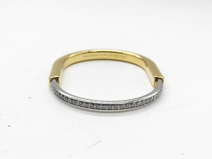 Tiffany & Co. Lock d1.20ct YG/WG Au750 32.9g Bracelet Bangle 