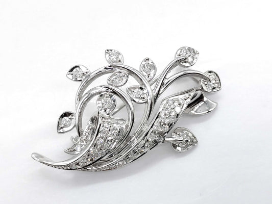 D0.50ct Pt900/K14WG 9.2g Brooch 