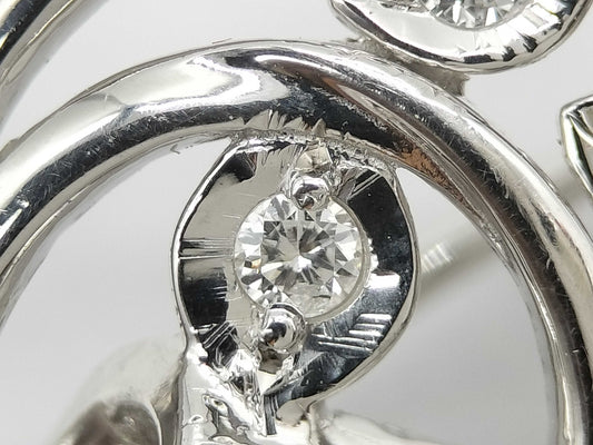 D0.50ct Pt900/K14WG 9.2g Brooch 