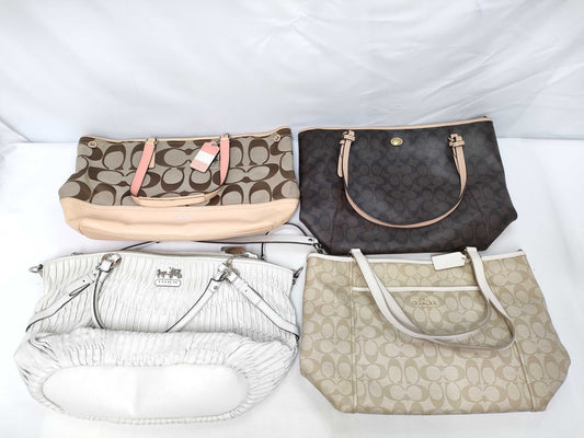COACH Signature PVC Tote Bags , Canvas Tote Bag , Leather 2-Way Tote Bag 