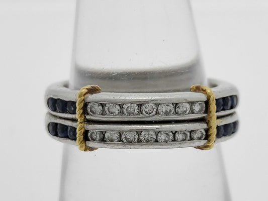 S 0.34ct D 0.22ct Pt900/K18 9.7g Ring 
