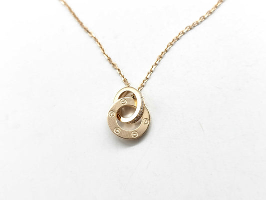 Cartier Love Circle Diamond Necklace in PG and Au750, 5.7g 
