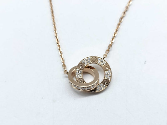 Cartier Love Circle Diamond Necklace in PG and Au750, 5.7g 