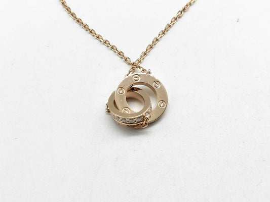Cartier Love Circle Diamond Necklace in PG and Au750, 5.8g 