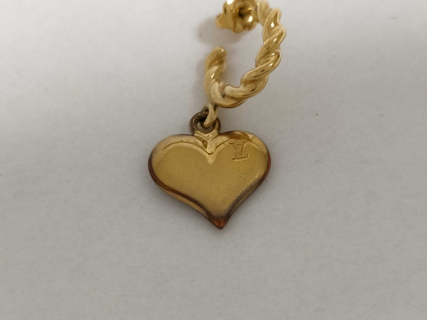 LOUIS VUITTON Heart Earrings Gold Earrings