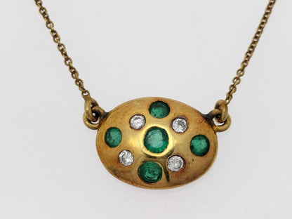 Emerald and Diamond 750 3.8g Necklace 