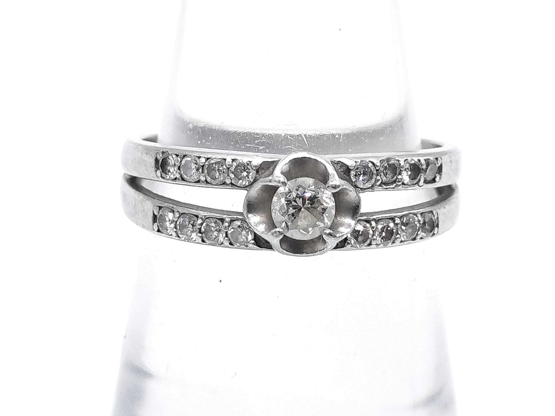 D0.15ct FD0.20ct Pt900 4.1g Ring 
