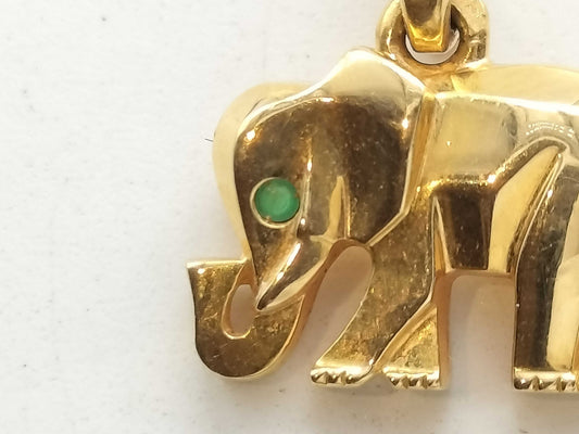 Cartier Candy Elephant Emerald Necklace in Yellow Gold 750, 6.3g 