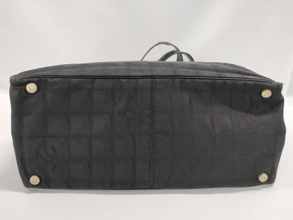 CHANEL New Travel Line Nylon x Leather Tote Bag Black