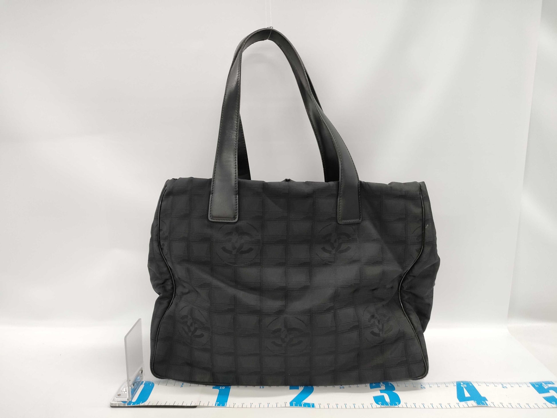 CHANEL New Travel Line Nylon x Leather Tote Bag Black