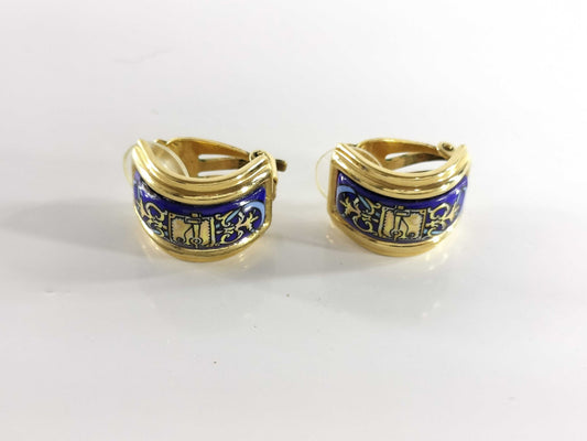 HERMES enamel cloisonné earrings