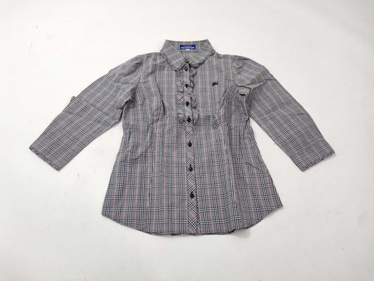 BURBERRY Blue Label Check Frill Shirt