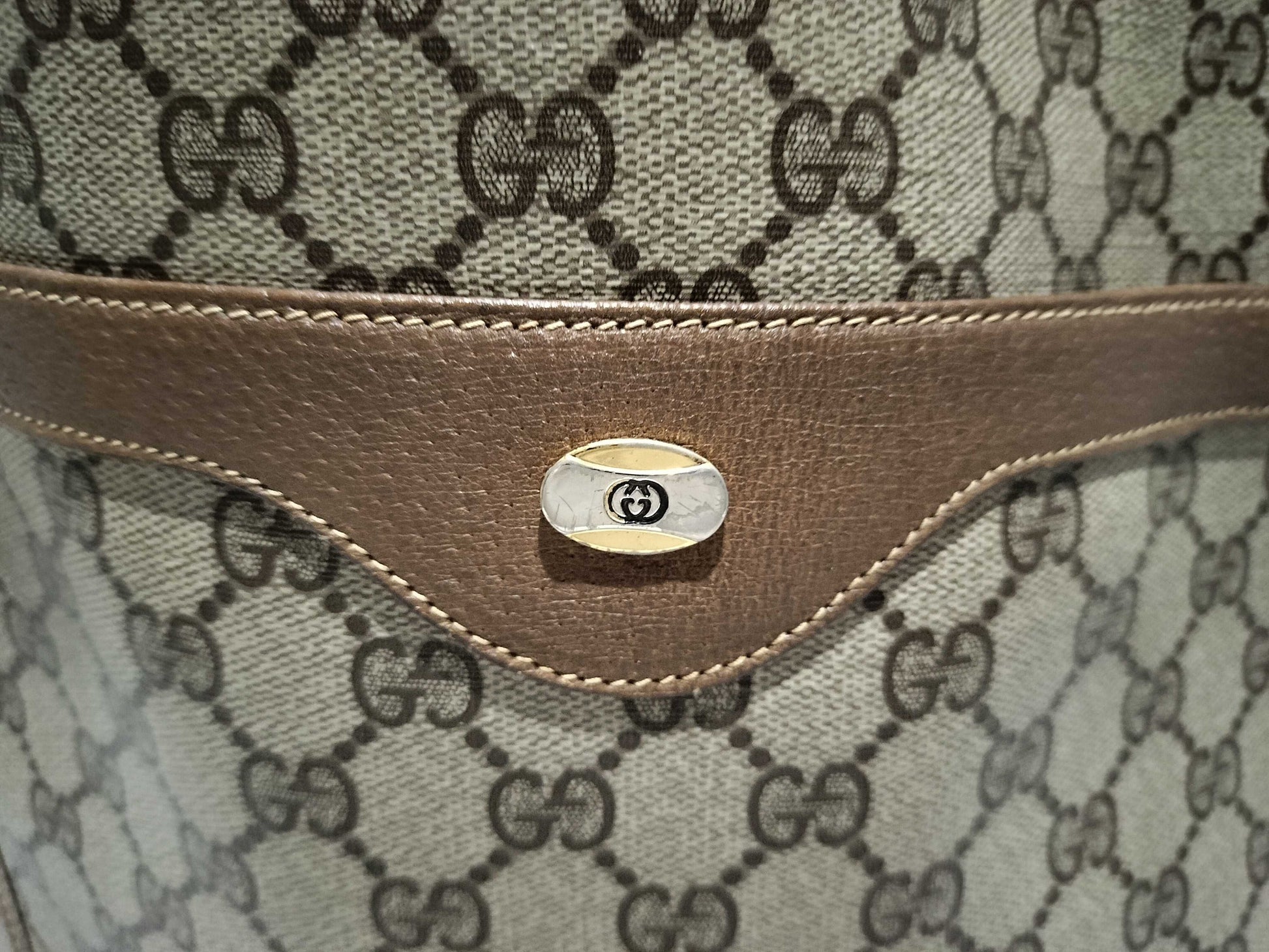 GUCCI GG Supreme 39.02003 PVC Old Sherry Tote Bag