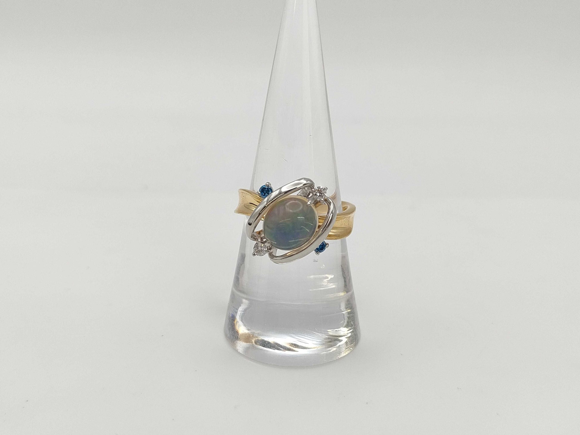 WOP 2.55ct D 0.11ct/0.09ct K18/PT900 8.4g Ring 