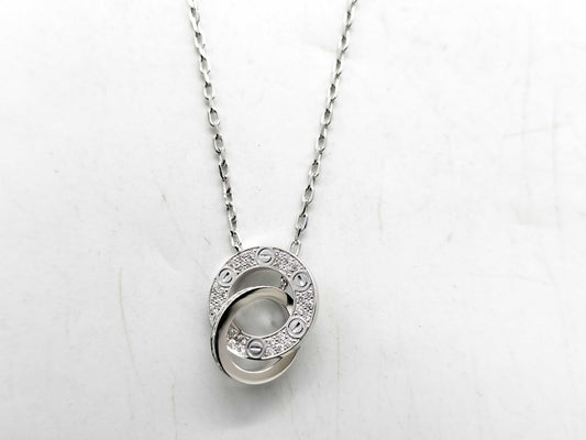 Cartier Love Circle Diamond WG Au750 5.6g Necklace 