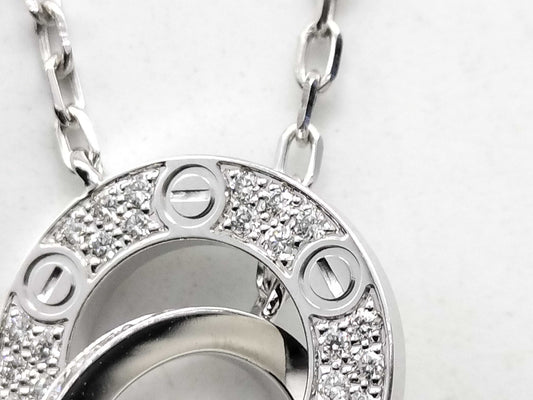 Cartier Love Circle Diamond WG Au750 5.6g Necklace 