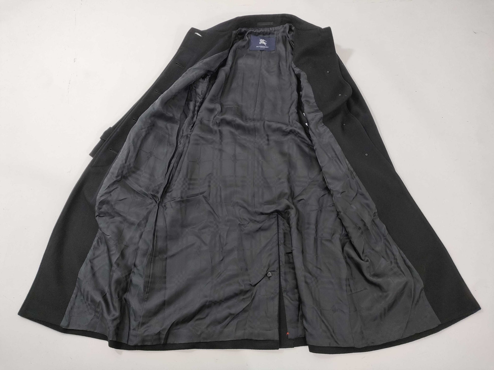 BURBERRY Long Coat, Black Cashmere, Considering Model Year