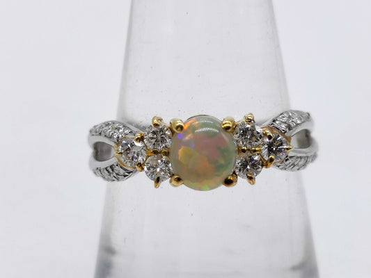 Opal D0.44ct PT900/K18 4.2g Ring 