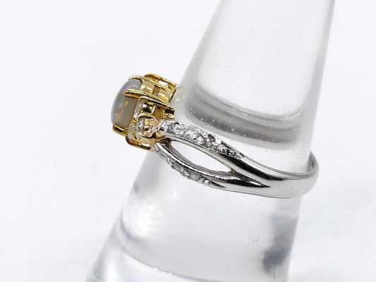 Opal D0.44ct PT900/K18 4.2g Ring 