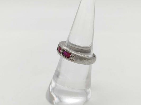 R1.00ct D0.16ct Pt900 8.1g Ring 
