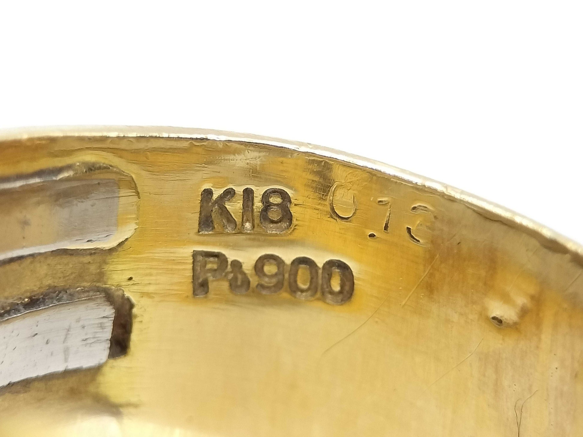 D0.13ct Pt900/K18 10.7g Ring 