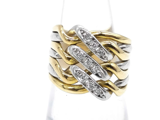 D0.13ct Pt900/K18 10.7g Ring 