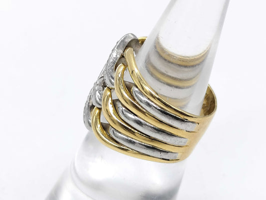 D0.13ct Pt900/K18 10.7g Ring 